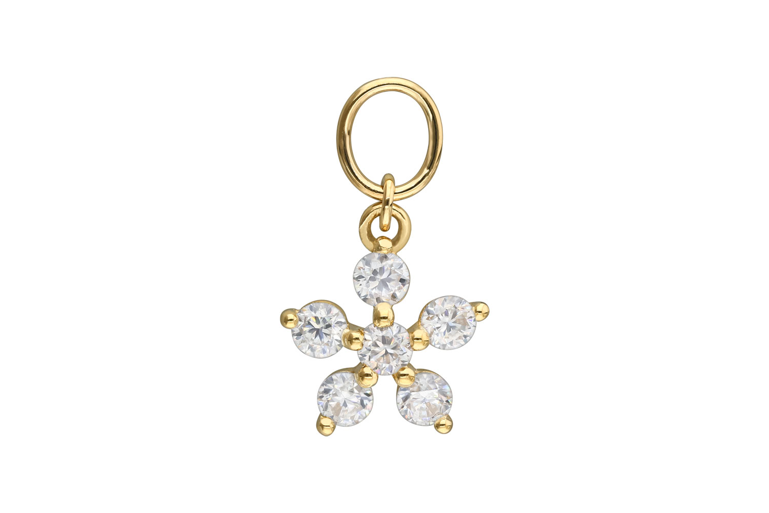 18 Karat Gold Anhänger für Clicker MOISSANIT-BLUME von Piercingline